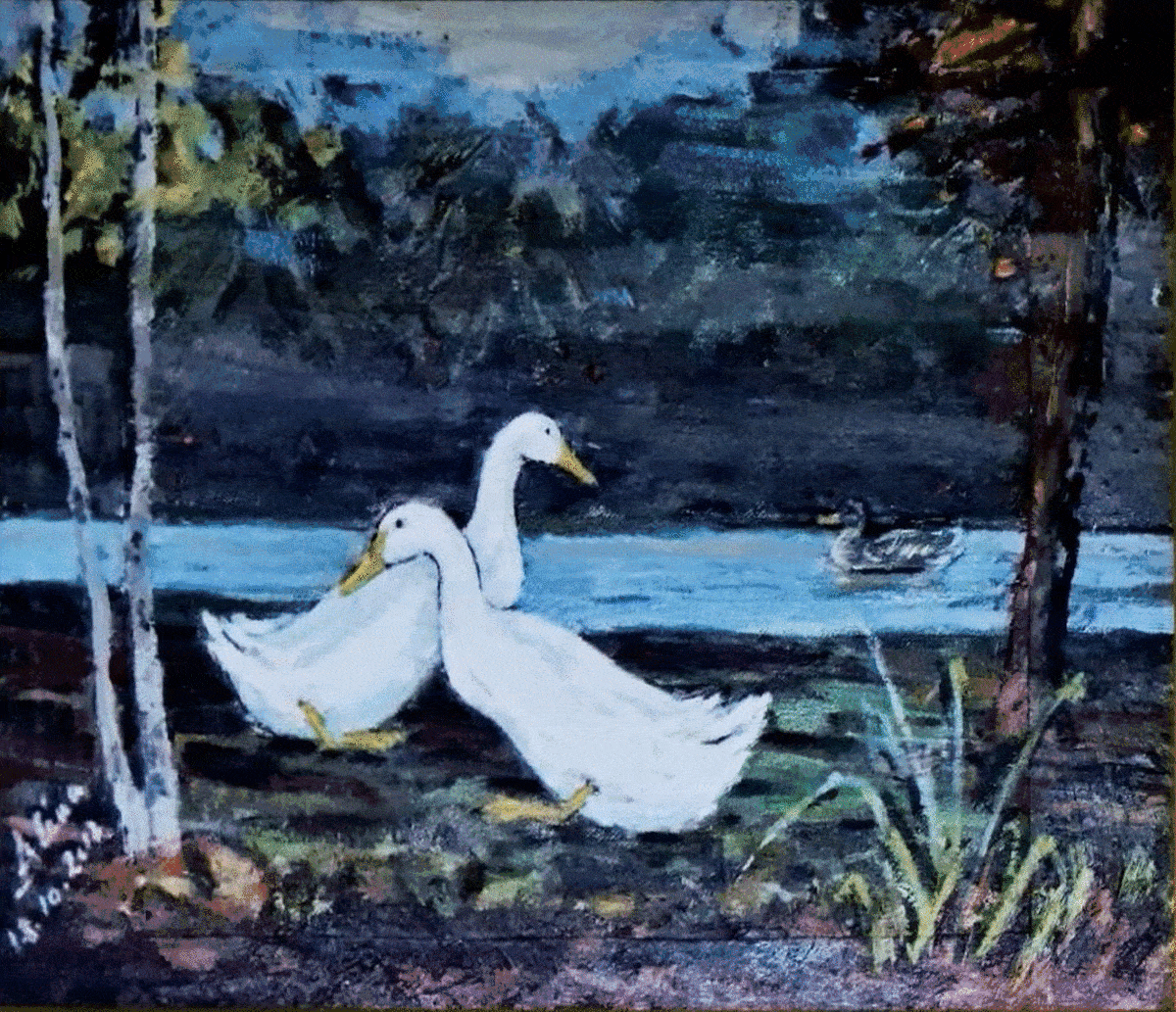 ArteDiAlina.com painting: waiting long by the river ....